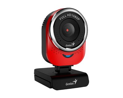 Веб-камера Genius QCam 6000, Red/Black, 1920x1080/30 fps, мікрофон, фіксований фокус, обертання на 360°, USB 172454 фото