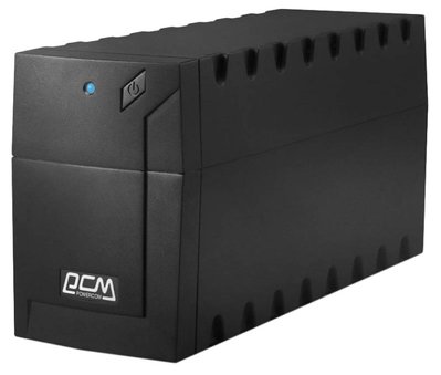 Джерело безперебійного живлення PowerCom RPT-800AP Black, 800 ВА, 480 Вт, лінійно-інтерактивний, AVR, 3 розетки (IEC), батарея 12В/7.2Ач x 1 шт, захист RJ45/RJ11 127573 фото
