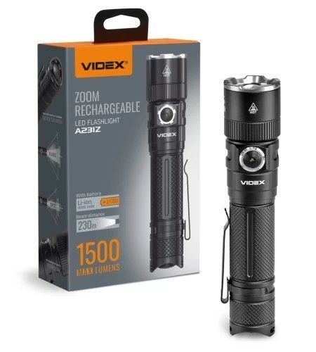 Фонарь ручной Videx A231Z, Black, 1500 Лм, 5000K, до 230 м (VLF-A231Z) 299403 фото