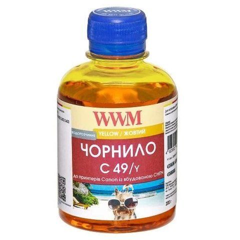 Чорнило WWM Canon G1400/G2400/G3400, Yellow, 200 мл, водорозчинне (C49/Y) 140707 фото