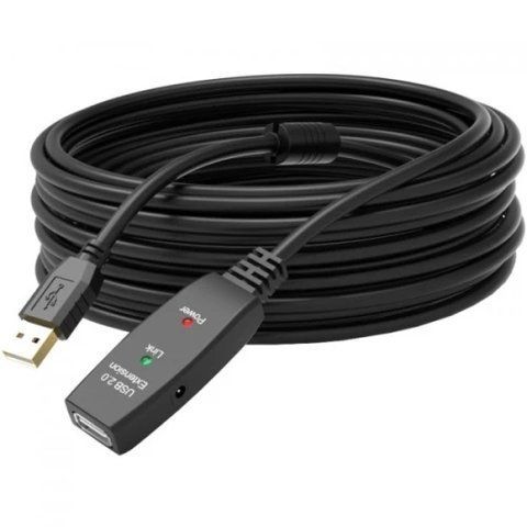 Кабель USB 2.0 AM - USB AF, 20 м, Black, CHiNa, активний, з дод. живленням (B01101) 322683 фото