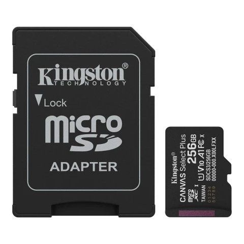 Карта пам'яті microSDXC, 256Gb, Kingston Canvas Select Plus, SD адаптер (SDCS3/256GB) 313146 фото
