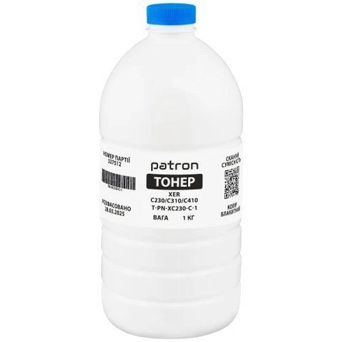 Тонер Xerox C230/C235/C310/C315/C410, Cyan, 1 кг, Patron (PN-XC230-C-1) 328167 фото