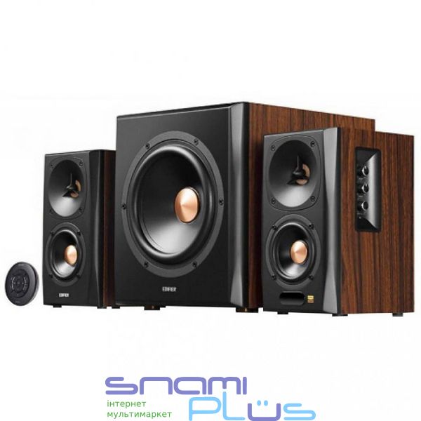 Колонки 2.1 Edifier S360DB Brown, сателлиты 2 x 40 Вт, сабвуфер 70 Вт, МДФ/пластик, Bluetooth, питание от сети 220V, управление сбоку, пульт ДК 221562 фото