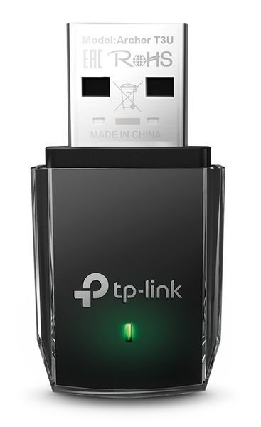 Мережевий адаптер USB TP-LINK Archer T3U, Black, 5GHz/2.4GHz, AC1300 (867/400 Мбіт/с), USB 3.0, мініатюрний розмір, MU-MIMO 204652 фото