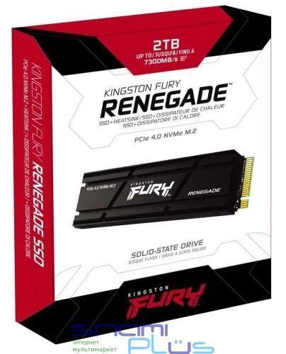 Твердотельный накопитель SSD 2Tb, Kingston FURY Renegade, PCI-E 4.0 x4, с радиатором (SFYRDK/2000G) 256135 фото