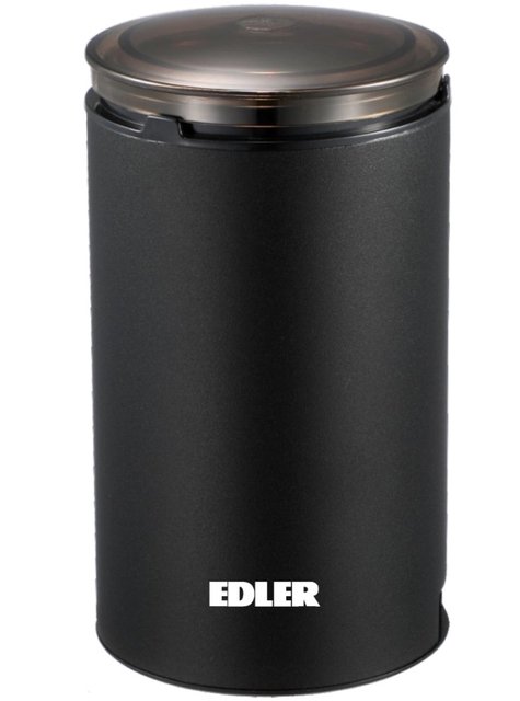 Кавомолка Edler EDCG-3010, Black, 150W, 50 г, корпус алюмінієвий, ніж та чаша з нержавіючої сталі,протиковзці ніжки, в комплекті щіточка 285320 фото