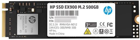 Твердотільний накопичувач M.2 500Gb, HP EX900, PCI-E 3.0 x4, 3D TLC, 2000/1400 MB/s (2YY44AA) 214879 фото