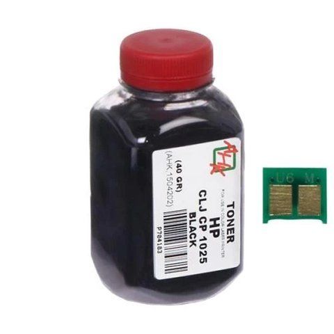Тонер + чіп HP CLJ CP1025/1215/2025, Black, 40 г, AHK (1500122) 68078 фото