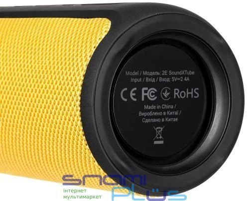 Колонка портативна 2E SoundXTube TWS, Yellow/Black (2E-BSSXTWYW) 268653 фото
