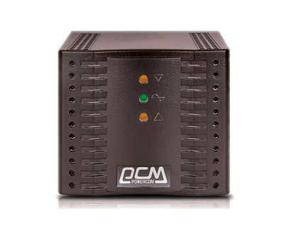 Стабілізатор PowerCom TCA-3000 Black, 3000 ВА, 1500 Вт, вхідна напруга 220V+/-20%, 1 розетка (Schuko), 2.1 кг, LED індикація (TCA-3K0A-6GG-2261) 128988 фото