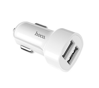 Автомобільний зарядний пристрій HOCO Z23 'Grand Style', White, 2xUSB (2.4A), кабель USB - microUSB 168561 фото