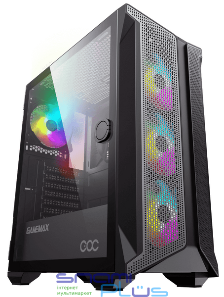 Корпус GameMax Brufen C1 Black, Midi Tower, без БП, для ATX / Micro ATX / Mini ITX, USB 2.0, 2xUSB 3.0, 4x120 мм ARGB Fan, 1xCOC Turbo Fan, боковая панель из закаленного стекла 215778 фото