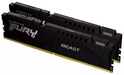 Память 16Gb x 2 (32Gb Kit) DDR5, 6000 MHz, Kingston Fury Beast, Black (KF560C36BBE2K2-32) 291898 фото