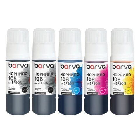 Комплект чорнил Barva Epson 105/106, B/PB/C/M/Y, 5x70 мл (E105-070-MP) 323524 фото