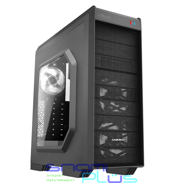 Корпус GameMax Luxury Black, без БП, Mid Tower, ATX / Micro ATX / Mini ITX, 1хUSB 3.0, 2хUSB 2.0, Card Reader, 3x120 мм LED, 205x473x458 мм, 0.5 мм, 5.5 кг (G501X) 209074 фото