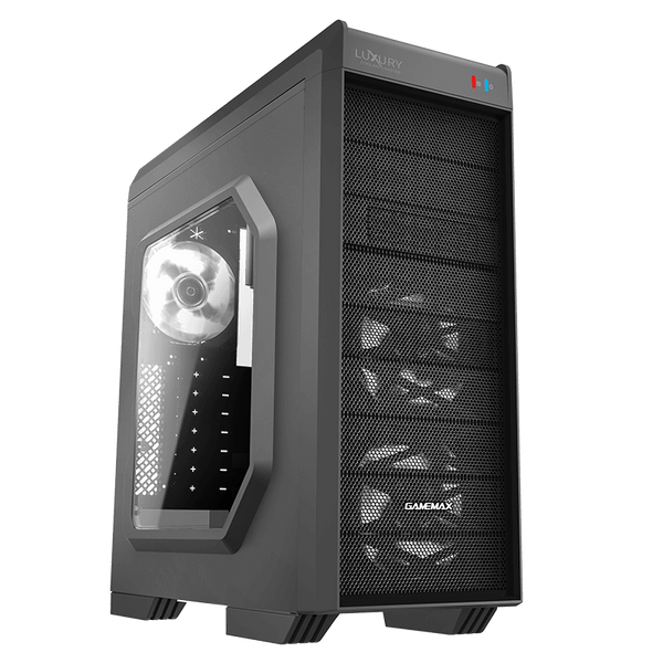 Корпус GameMax Luxury Black, без БЖ, Mid Tower, ATX / Micro ATX / Mini ITX, 1хUSB 3.0, 2хUSB 2.0, Card Reader, 3x120 мм LED, 205x473x458 мм, 0.5 мм, 5.5 кг (G501X) 209074 фото