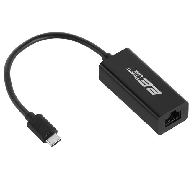 Мережевий адаптер USB Type-C - Ethernet, 10/100/1000 Мбіт/сек, 2E U2085T, Black, чіпсет RTL8153 (2E-U2085T) 283569 фото