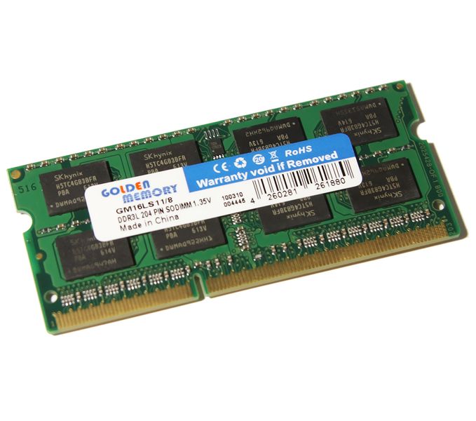 Пам'ять SO-DIMM, DDR3, 8Gb, 1600 MHz, Golden Memory, 1.35V (GM16LS11/8) 160057 фото