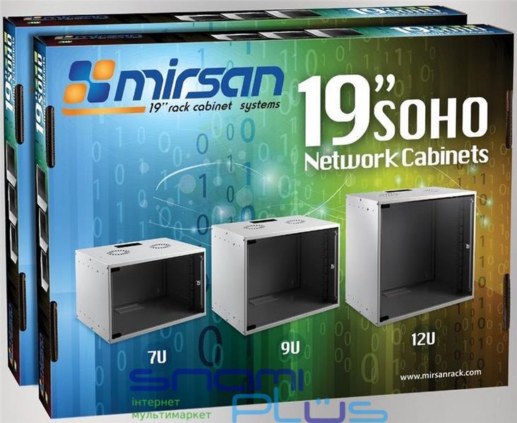 Шкаф серверный, настенный, 12U, Mirsan, Grey, 535 х 400 мм, IP20, стеклянная дверь, вентиляционные отверствия, до 30 кг (MR.SOH12U40DE.02) 223581 фото