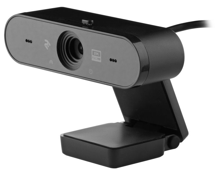 Веб-камера 2E, Black, 3 Mp, 2560x1440/30 fps, мікрофон з шумозаглушенням, автофокус, шторка конфіденційності, штатив, USB 2.0 (2E-WC2K) 218327 фото