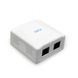 Розетка RJ45 (мережева), 2-портова FTP, біла, 6E категорія, Cablexpert (NCAC-2F6-01) 223540 фото 1