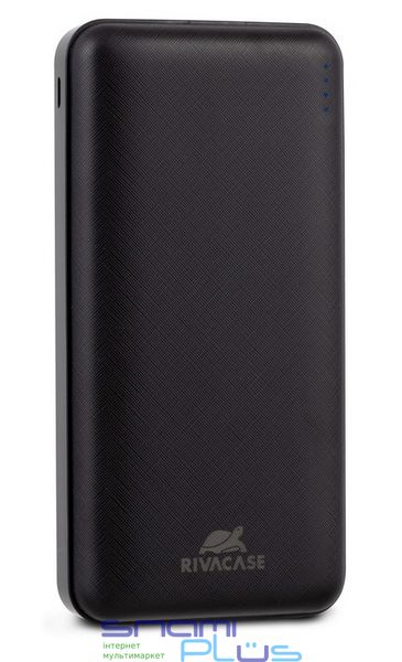 Универсальная мобильная батарея 20000 mAh, RivaCase Rivapower VA2120, Black, 2xUSB 5V/2.1A, система интеллектуальной защиты, индикатор уровня заряда 258203 фото