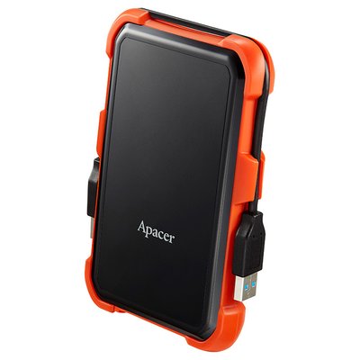 Зовнішній жорсткий диск 2Tb Apacer AC630, Black/Orange, 2.5', USB 3.1, водонепроникний / ударопрочний (AP2TBAC630T-1) 156102 фото