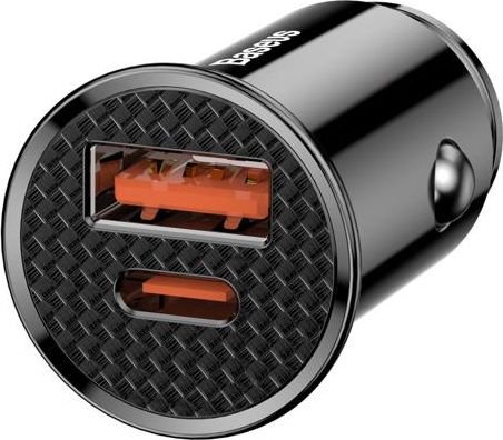 Автомобільний зарядний пристрій Baseus Circular Plastic, Black, 1xUSB, 1х USB Type-С (CCALL-YS01) 186758 фото