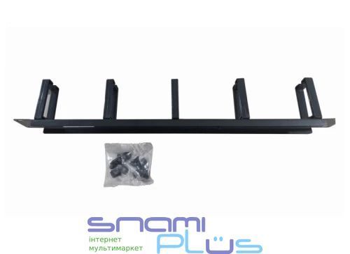 Кабельный организатор 1U, 19", Cablexpert, Black, горизонтальный, на 5 колец (19C-CM-03) 294204 фото