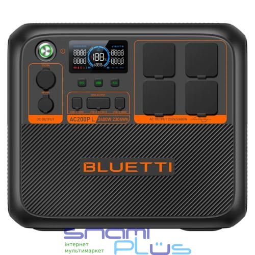 Зарядна станція BLUETTI AC200PL, Black, 2400 Вт / 2304 Вт/год, 2xType-C (100 Вт), 2xUSB (18 Вт), 1x12V (10A), 1x48V (8A), 4x230V, чиста синусоїда, LiFePO4 290518 фото