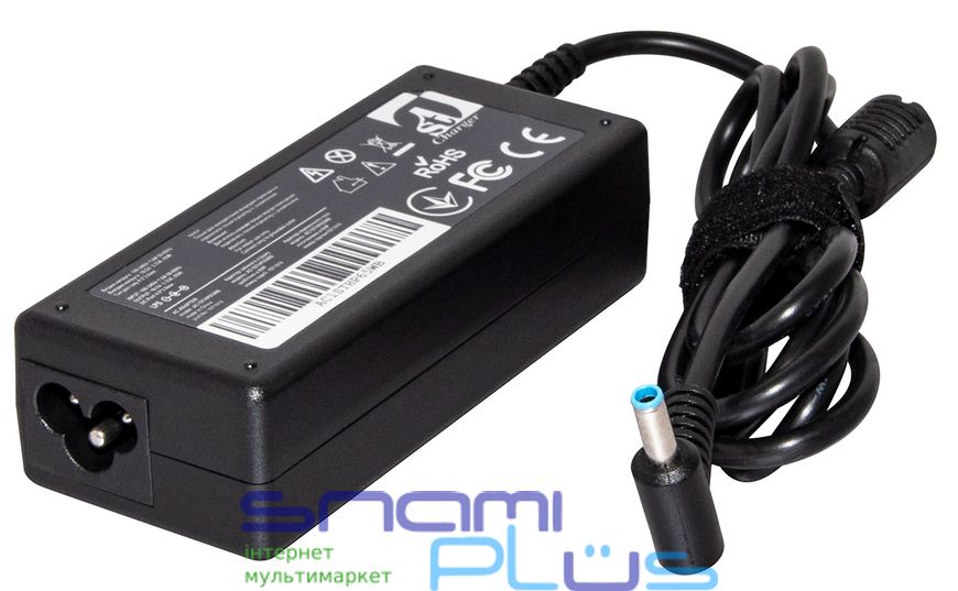 Блок питания для ноутбуков 1stCharger HP 65W(19.5V/3.33A) 4.5x3.0 силовий кабель (AC1STHP65WB) 220489 фото